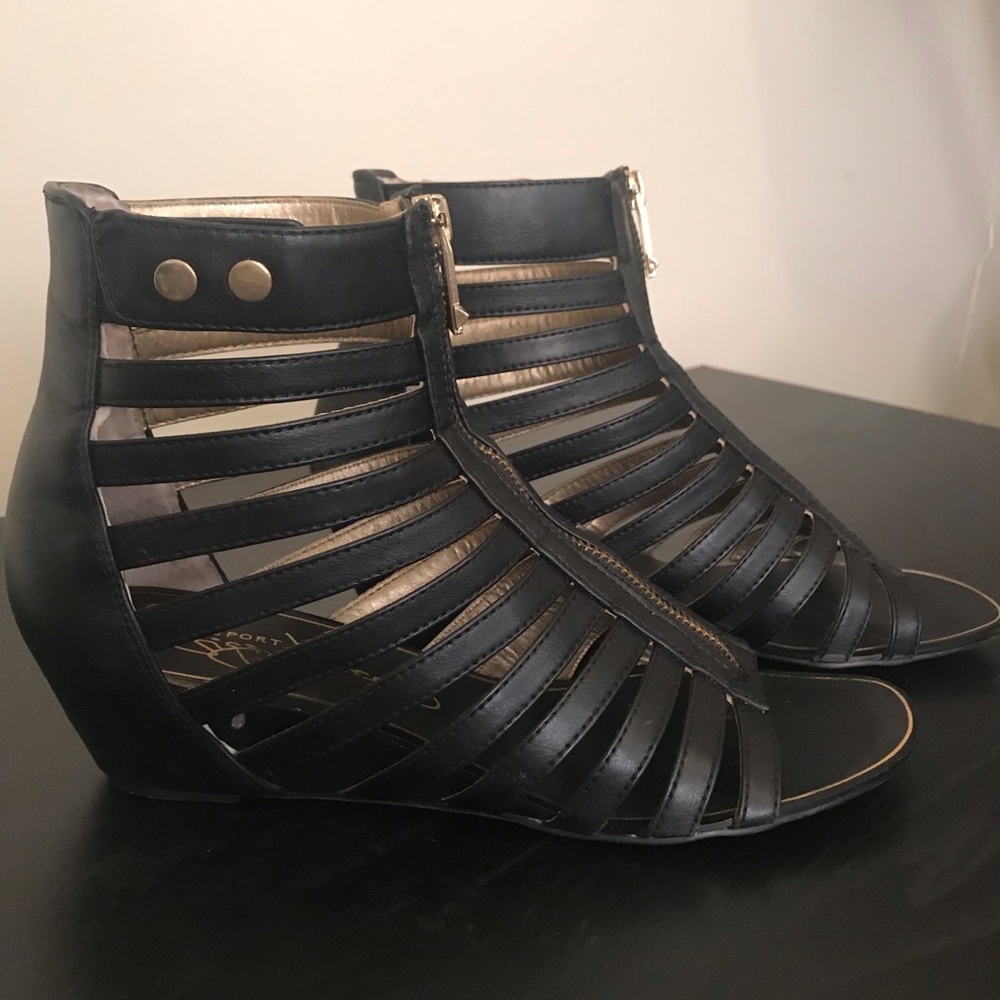Black and Gold Gladiator Sandal